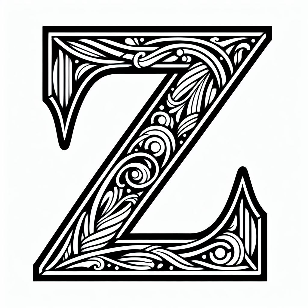 Frottage creation: letter Z (version 1)