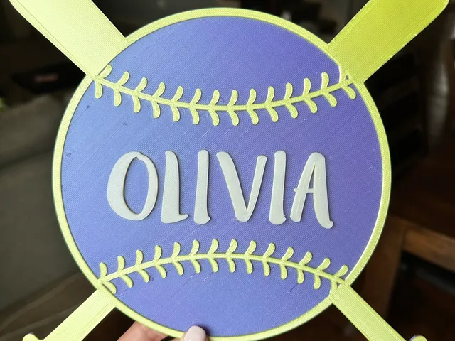 Softball Name Sign