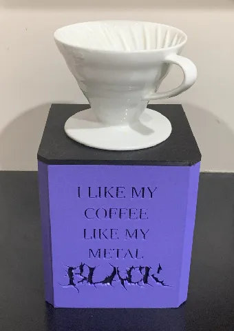 Black metal pour over coffee stand