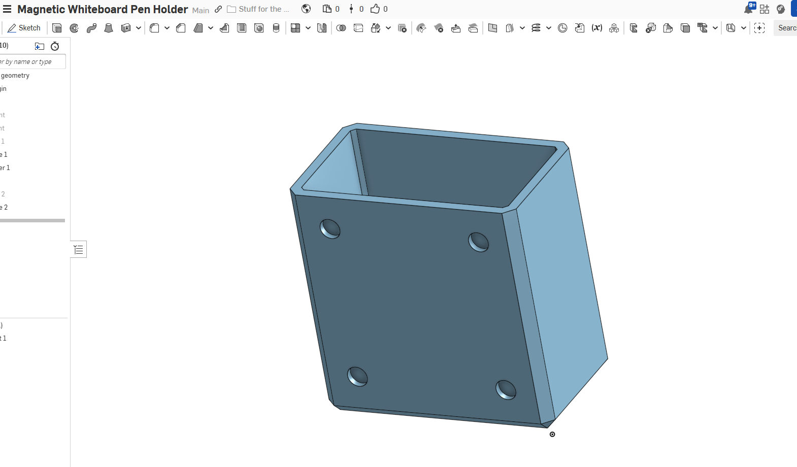 Miniatura 2 do modelo 3D Basic Magnetic Pen Holder (Whiteboard)
