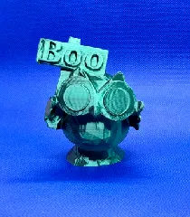 Owl Holding Boo Sign (low poly)