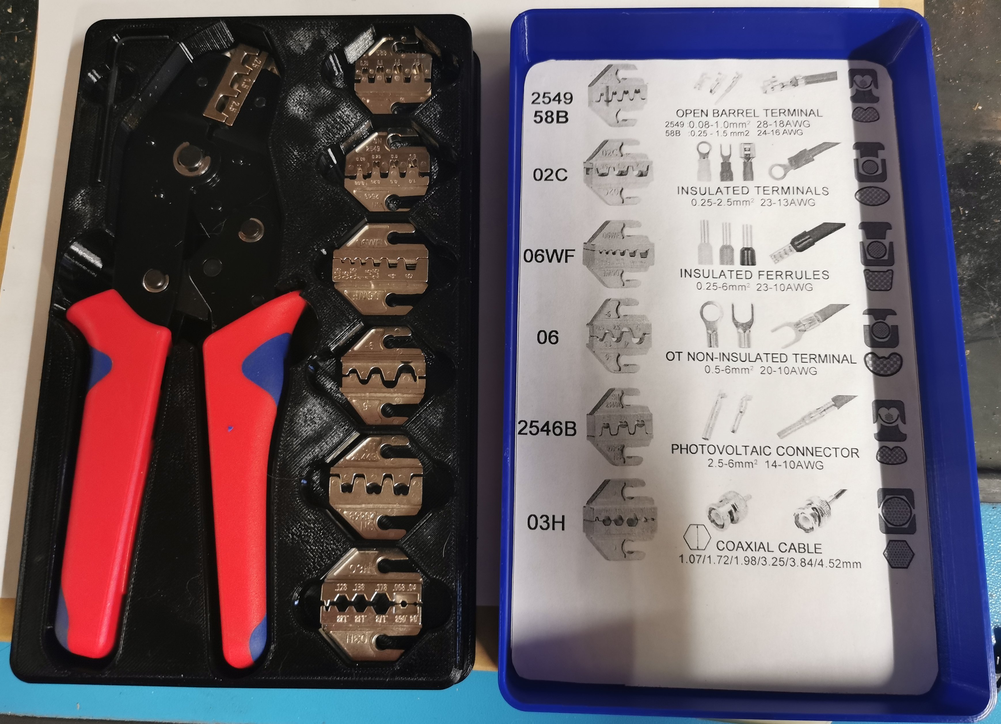 Storagebox for crimp tool