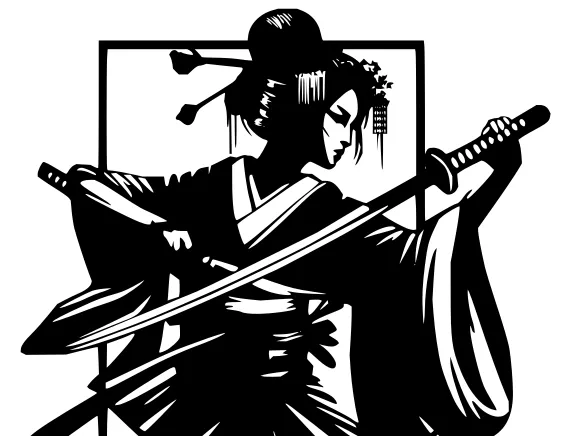 Geisha Samurai Wall Art