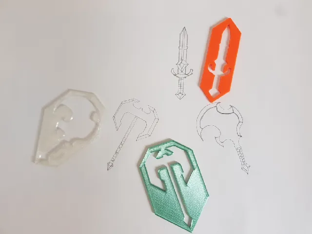 Schwert-Zeichnungsvorlage ((print-in-Place)
