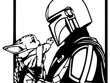 Mandolarian Grogu Star Wars Wall Art