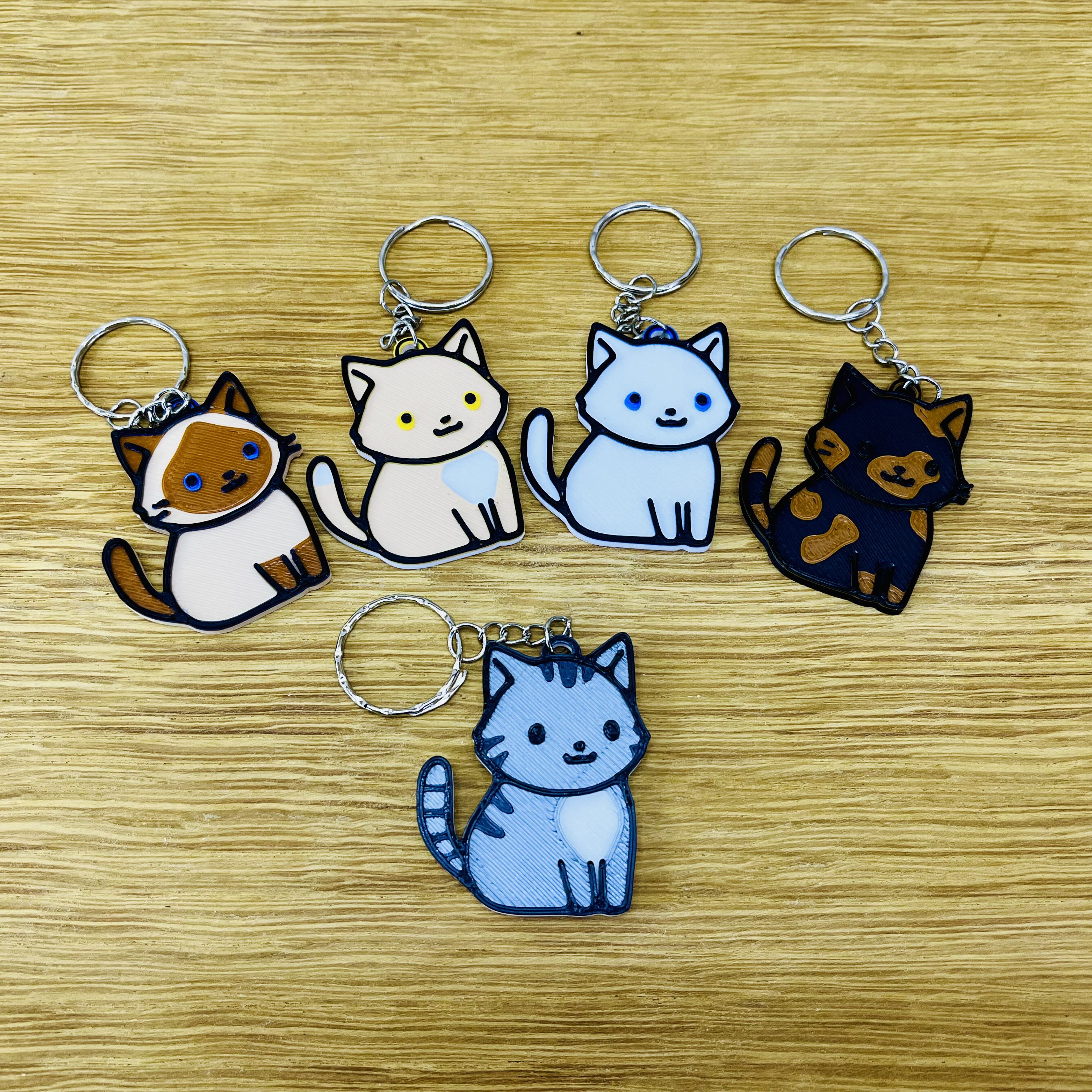 Cute Tabby Cat Keychain
