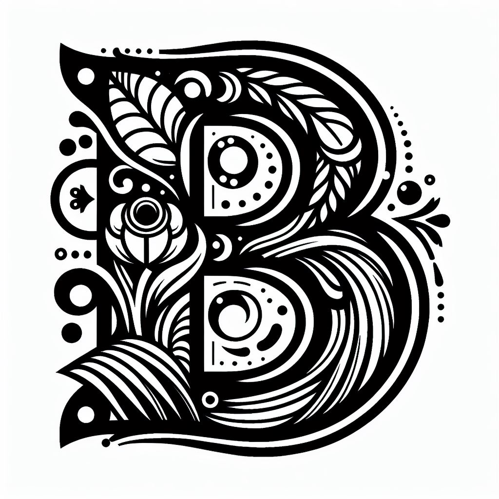 Frottage creation: letter B (version 2)