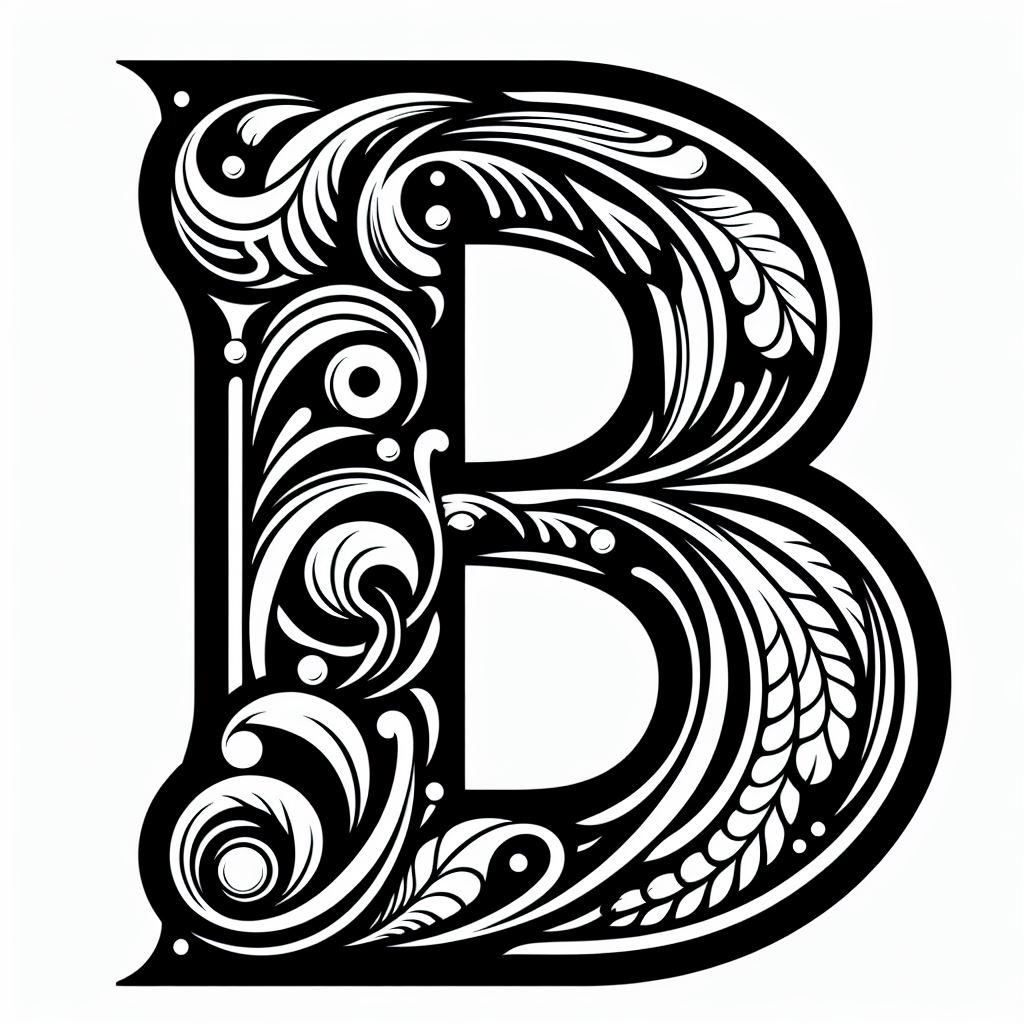 Frottage creation: letter B (version 3)