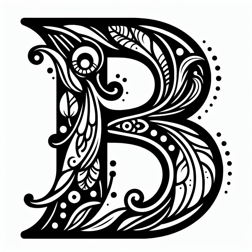Frottage creation: letter B (version 4)