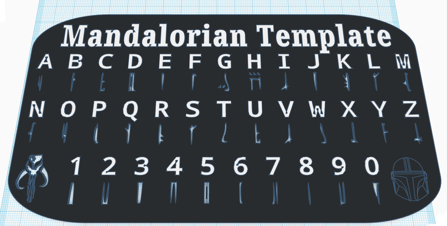 Mandalorian Alphabet Template by 3Dinfinity | Download free STL model ...