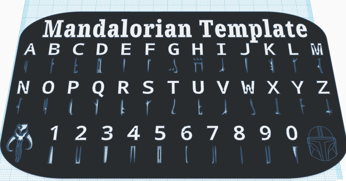 Mandalorian Alphabet Template by 3Dinfinity | Download free STL model ...