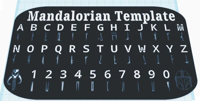 Mandalorian Alphabet Template