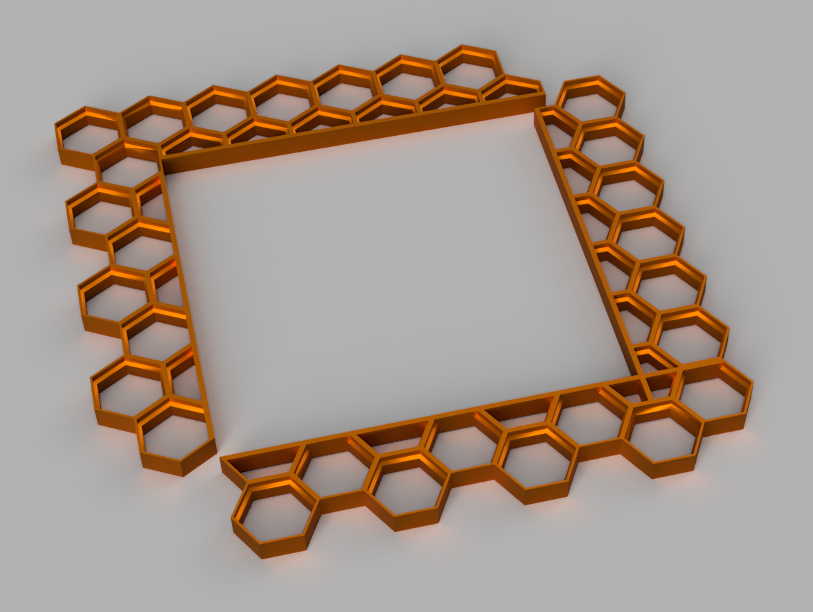 Borders for Honeycomb Storage Wall (Smallest Size) - Inner Corners 3D model thumbnail