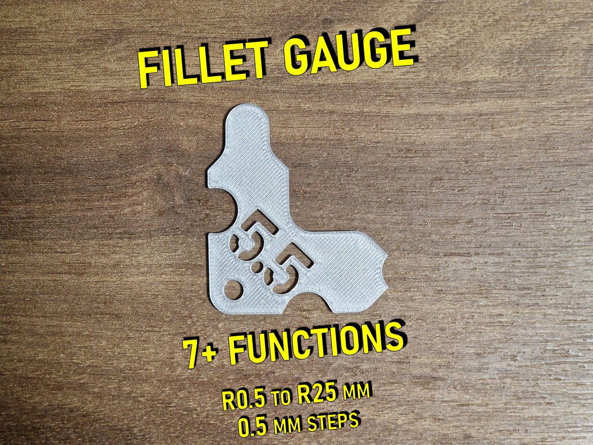 Radius / Fillet gauge R0.5 - R25 (multifunctional)