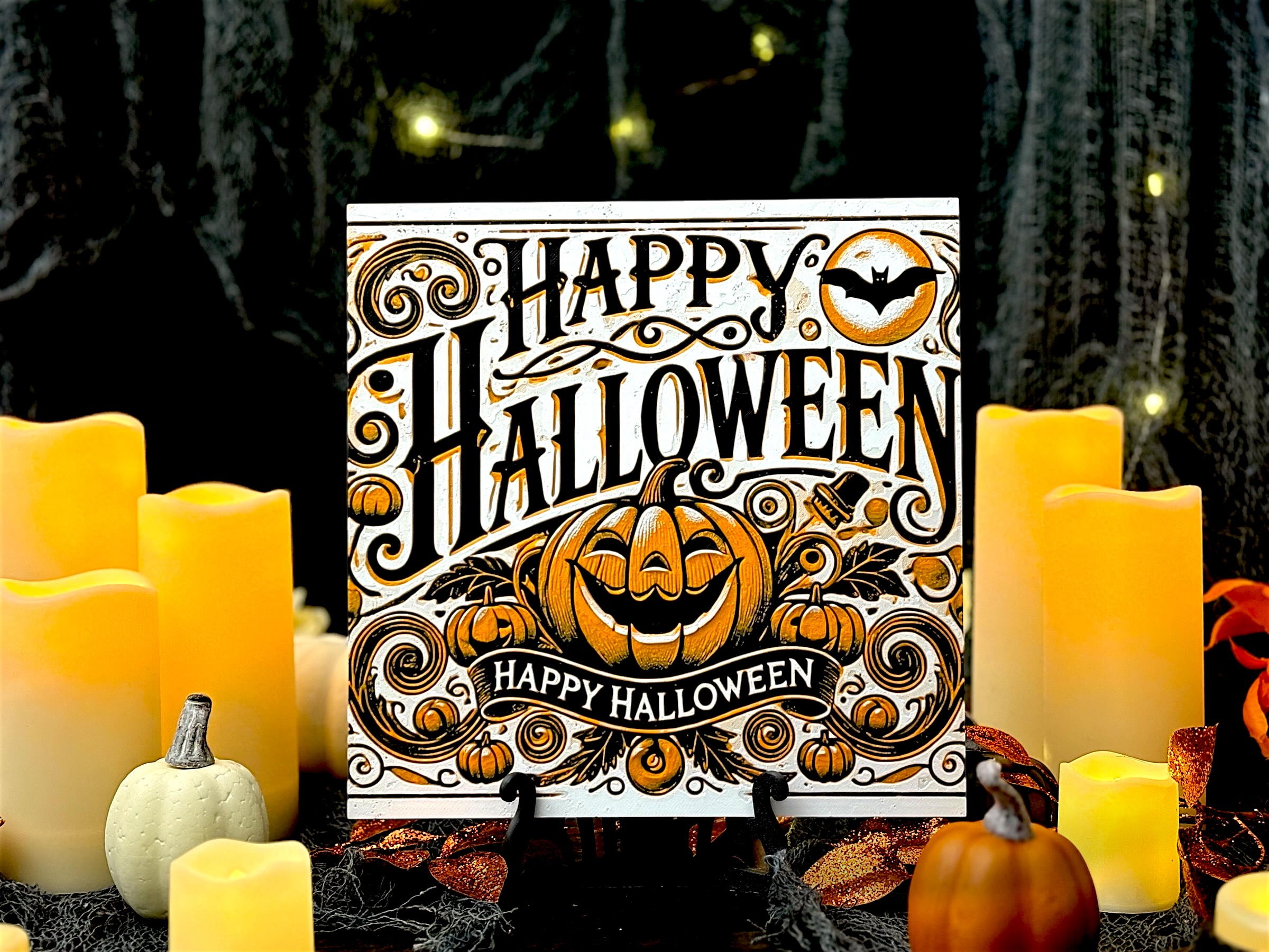 “Pumpkin Proclamation” – Vintage Halloween Hueforge Panel
