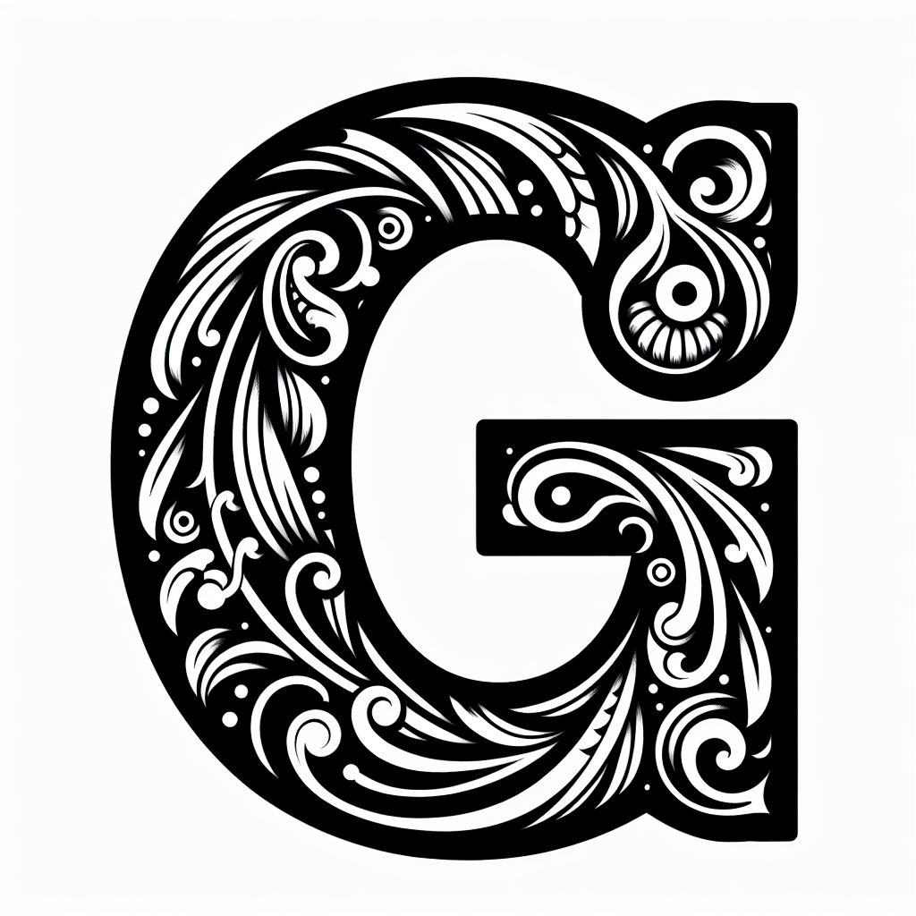 Frottage creation: letter G (version 3)