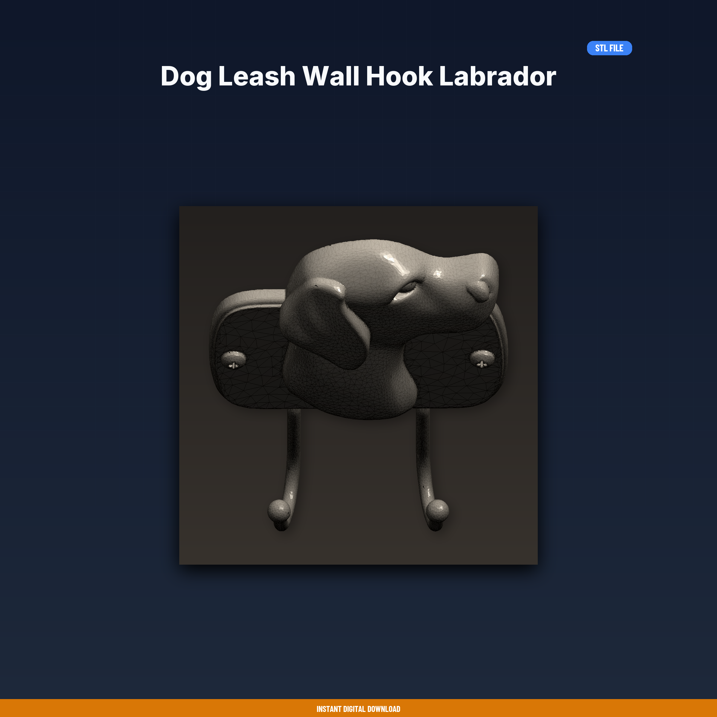 Dog Leash Wall Hook Labrador - 3D Printable STL File