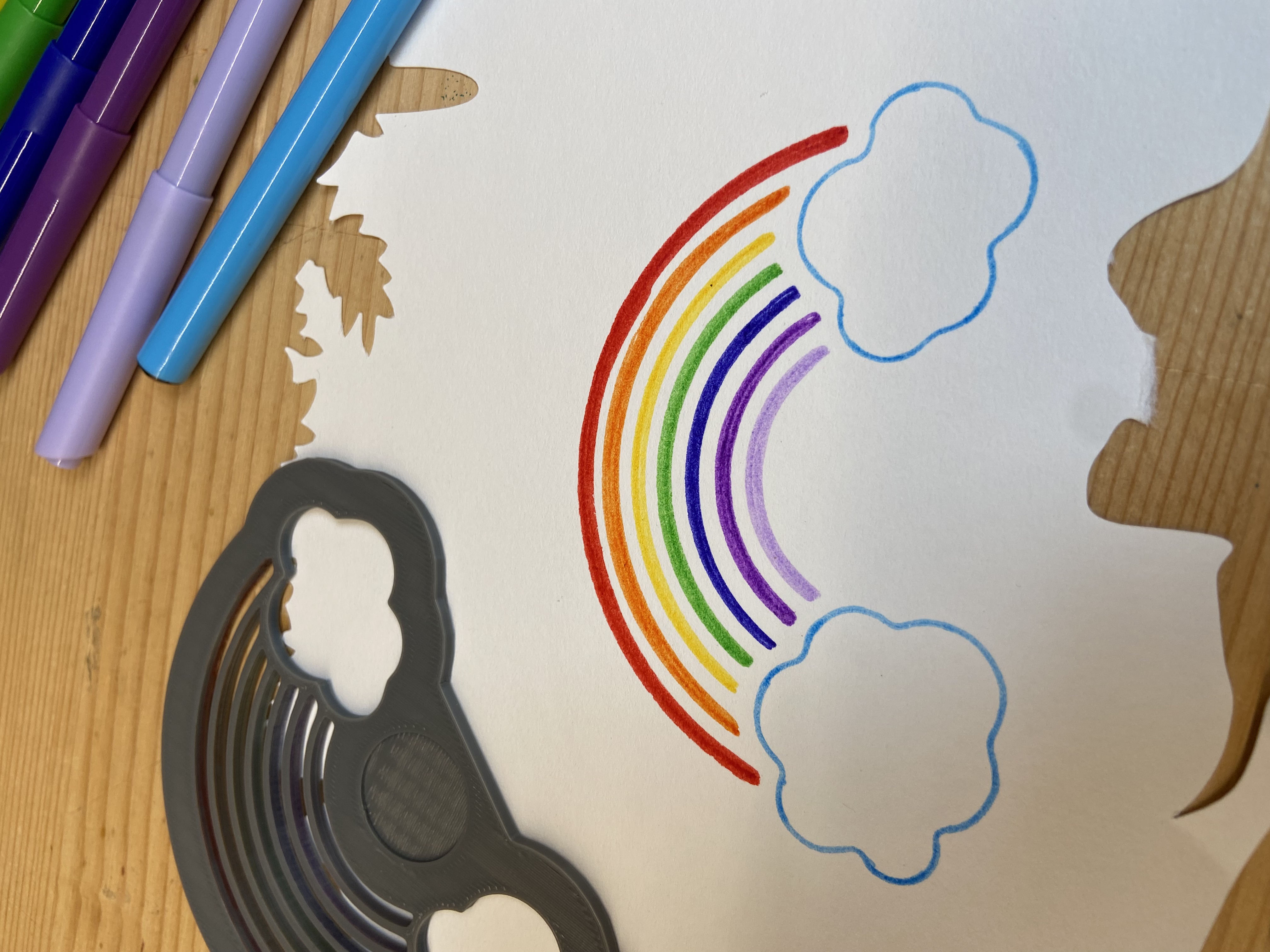 rainbow stencil drawing templates