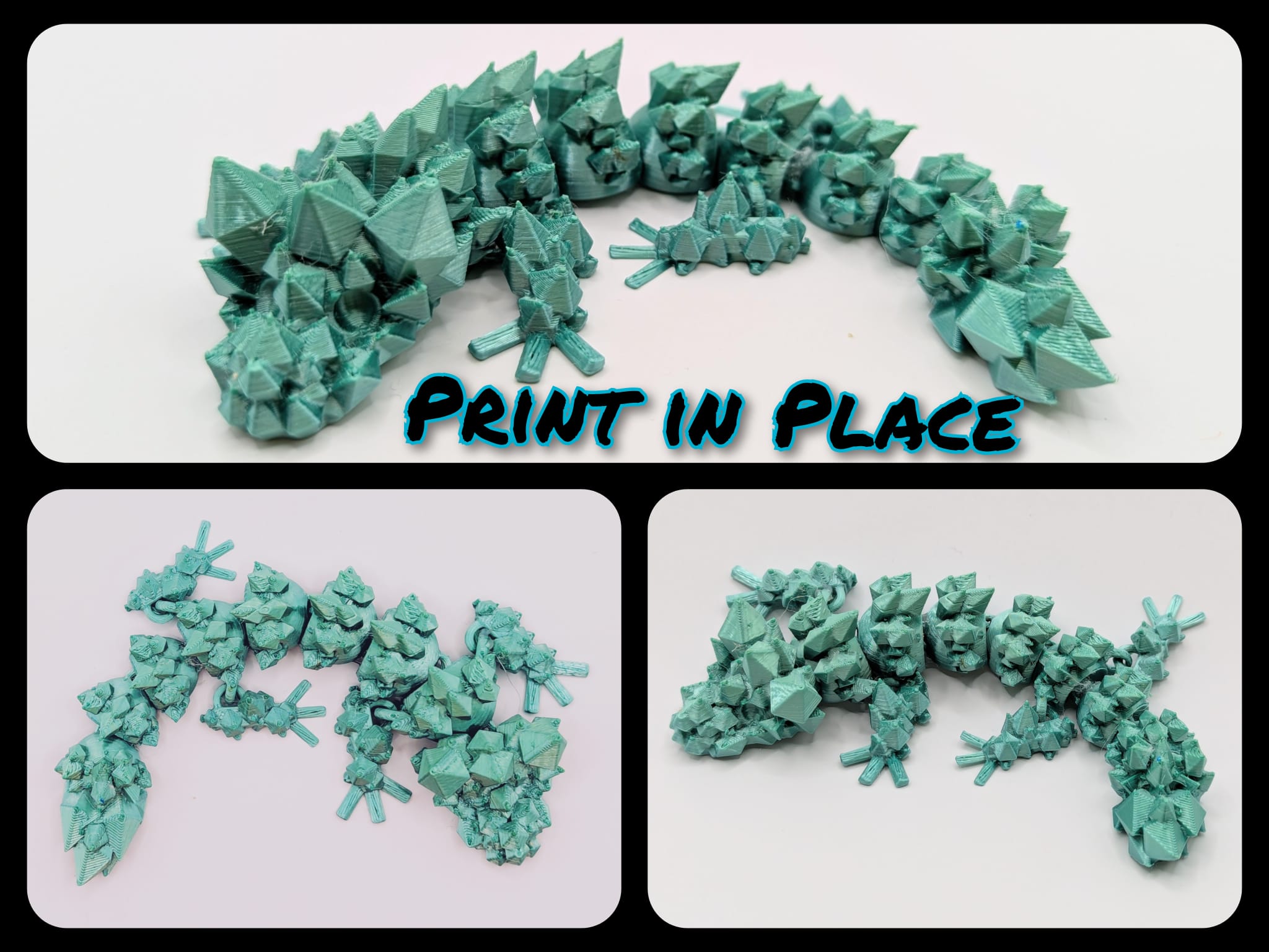 Print-in-Place Articulated flexi Baby-Kristall Drache