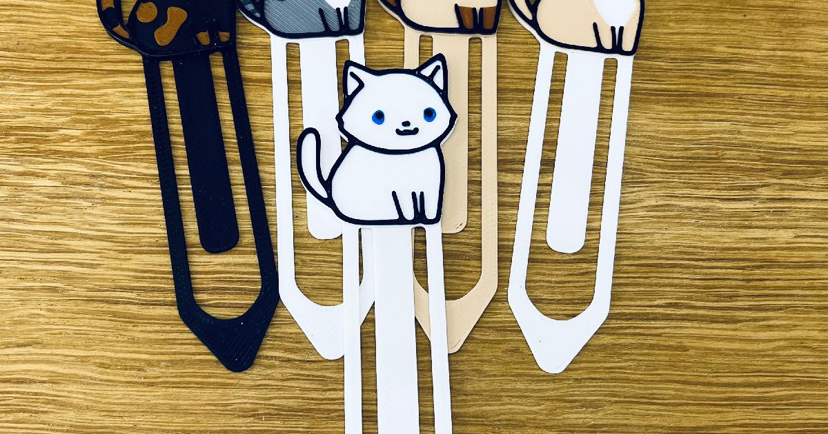 Cute White Cat Bookmark by Aztairya | Download free STL model ...