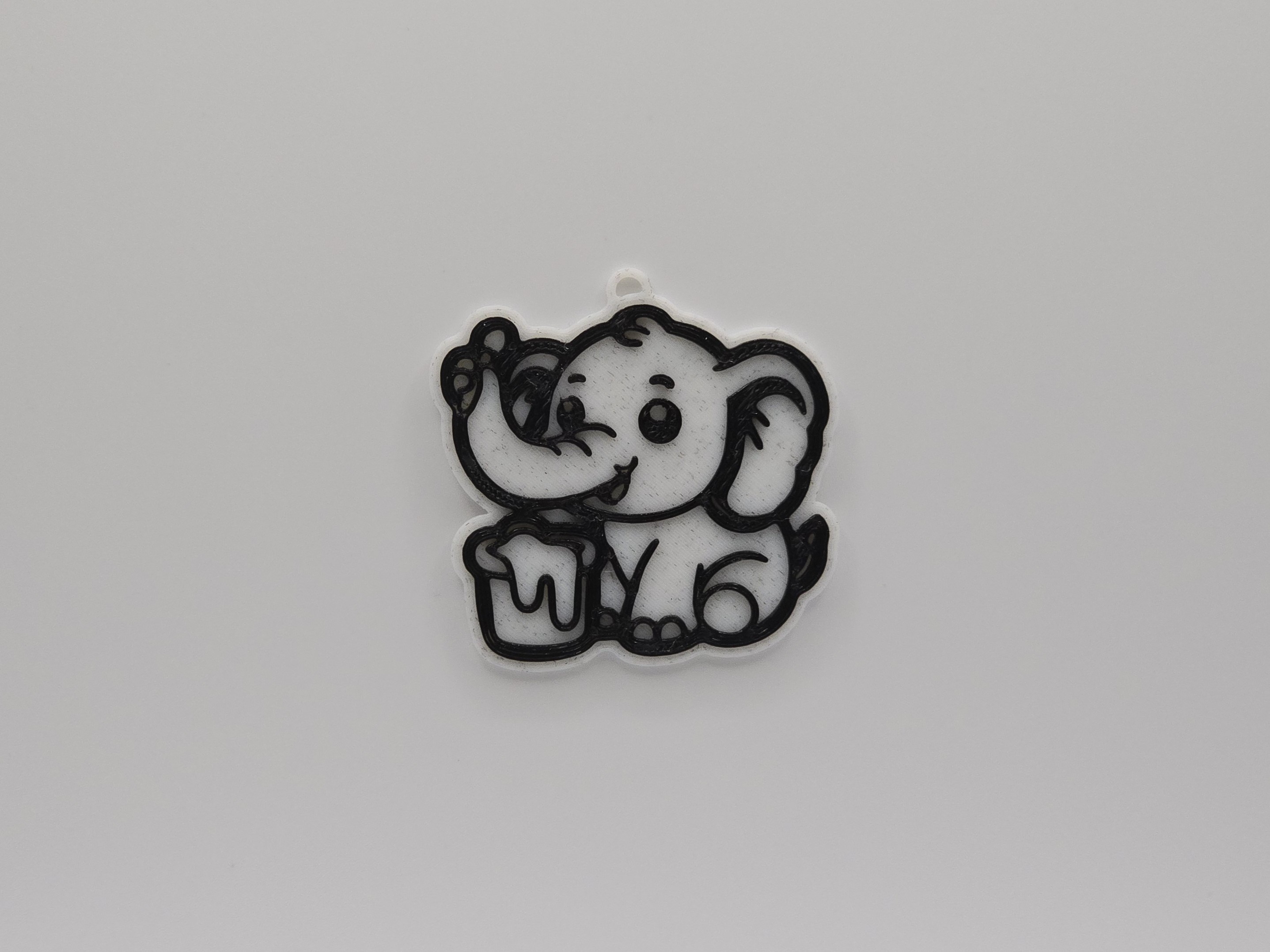 Cute Elephant Painting Keychain