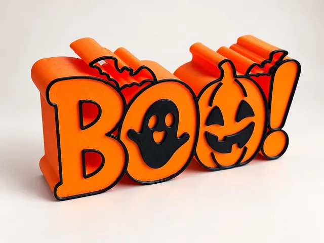 BOO!  – Halloween 3D Sign | Ghost & Pumpkin Decoration