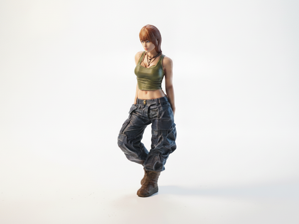 Cargo Pants Lady Female Figure 3D Printable