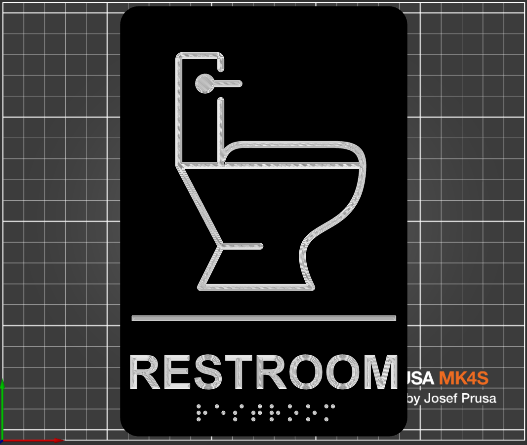 Restroom Sign - Toilet, with Braille