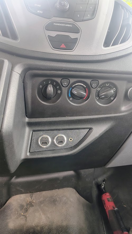 Ford Transit "slim console" aux input bezel