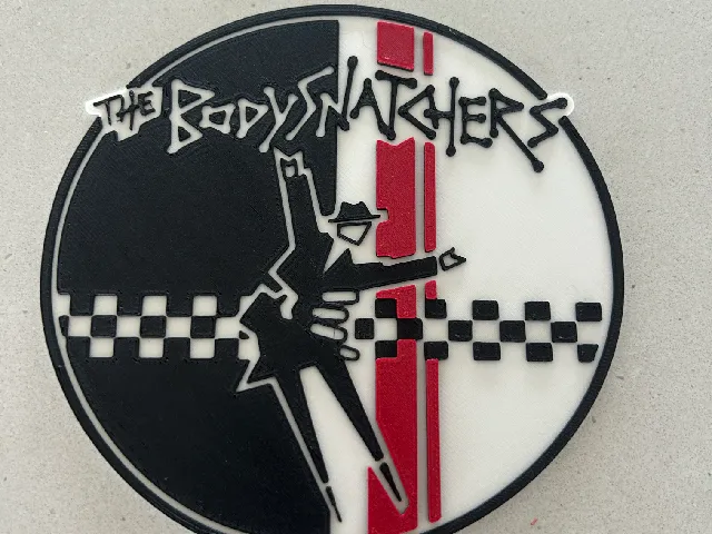 The Bodysnatchers - 2-Tone ska band logo enhanced and in 3d, multi-colour single filament print