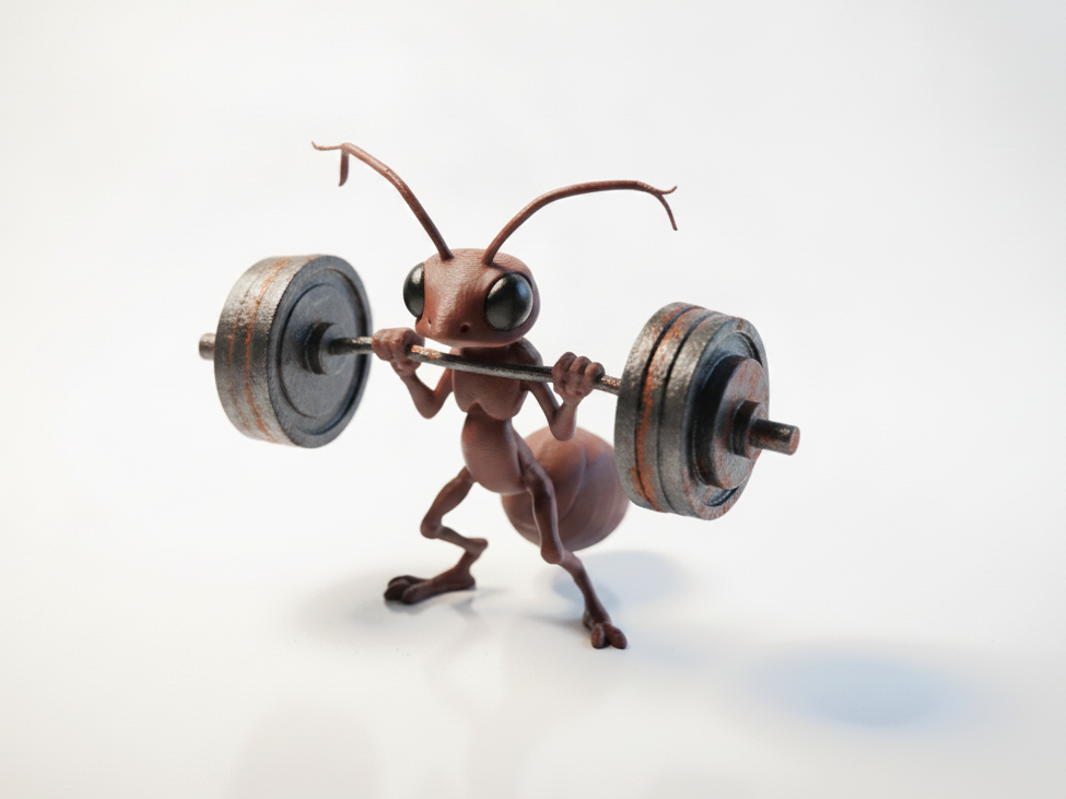 Gym Ant Weightlifting Figurine Miscellaneous 3D Printable
