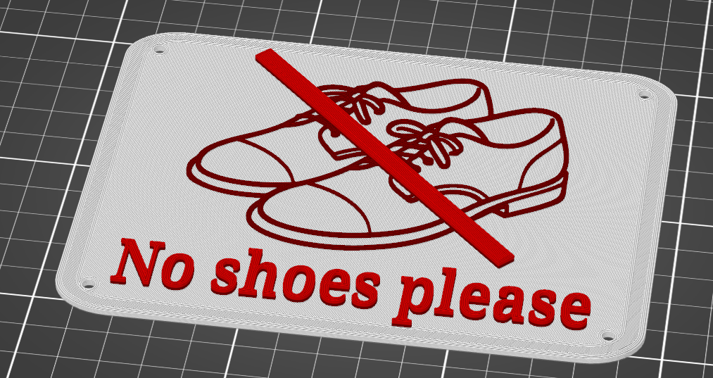 Sign - No shoes please