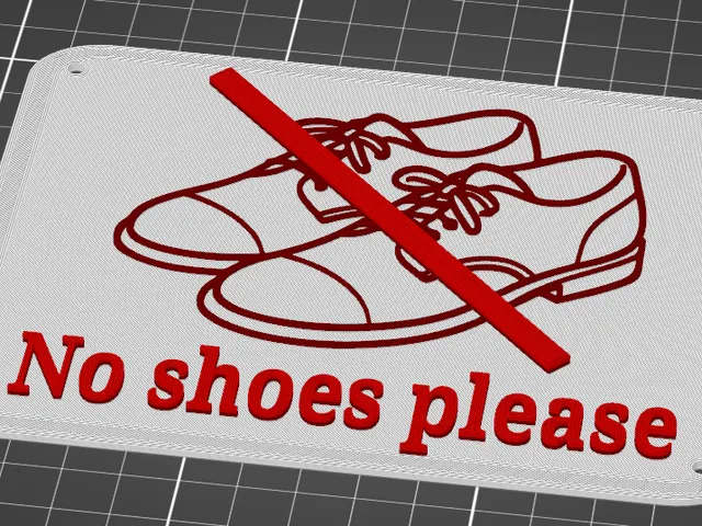 Sign - No shoes please
