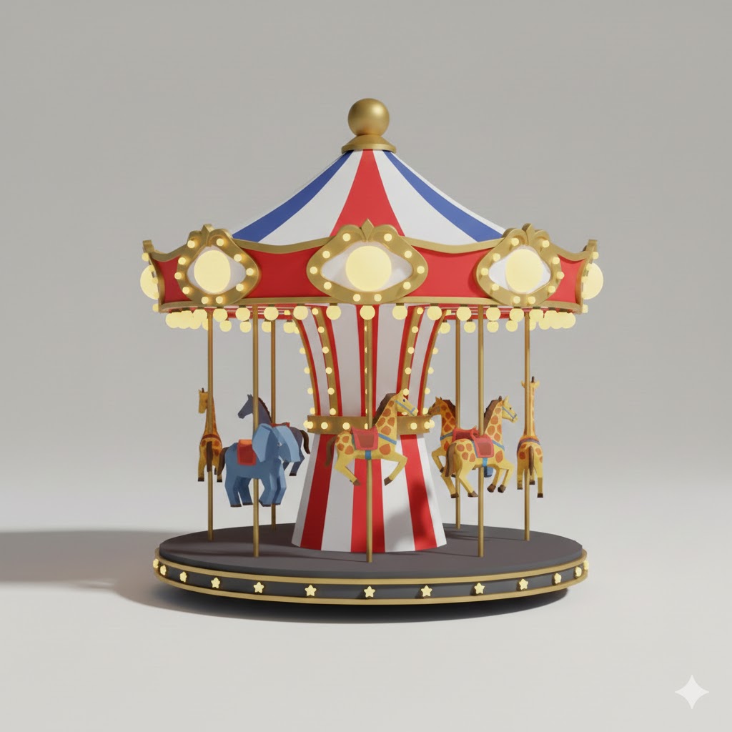 Low Poly Carnival Carousel