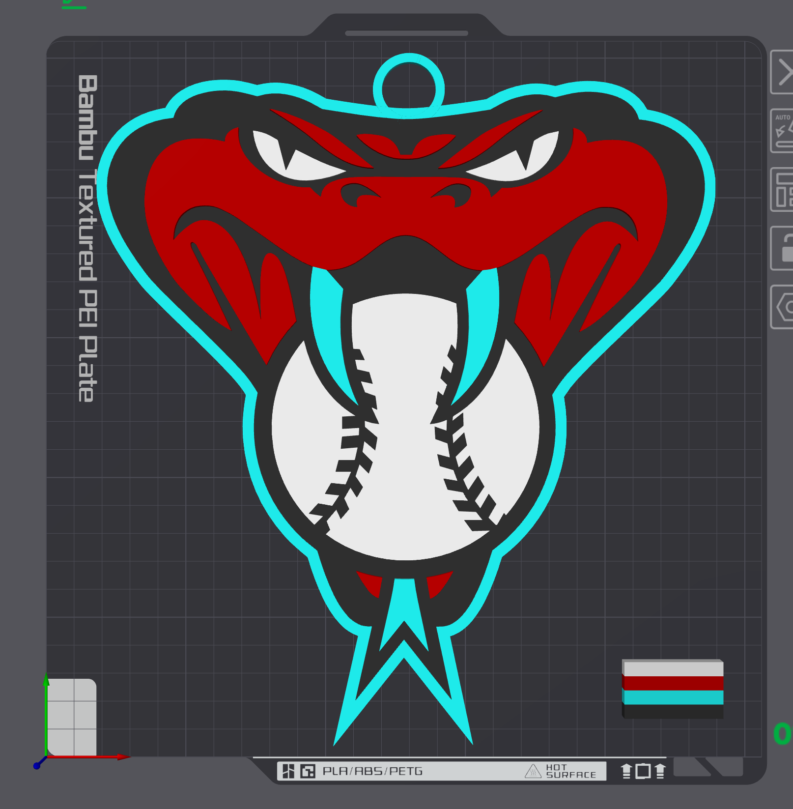 Arizona Diamondbacks Snake Head Oversized Necklace Logo
