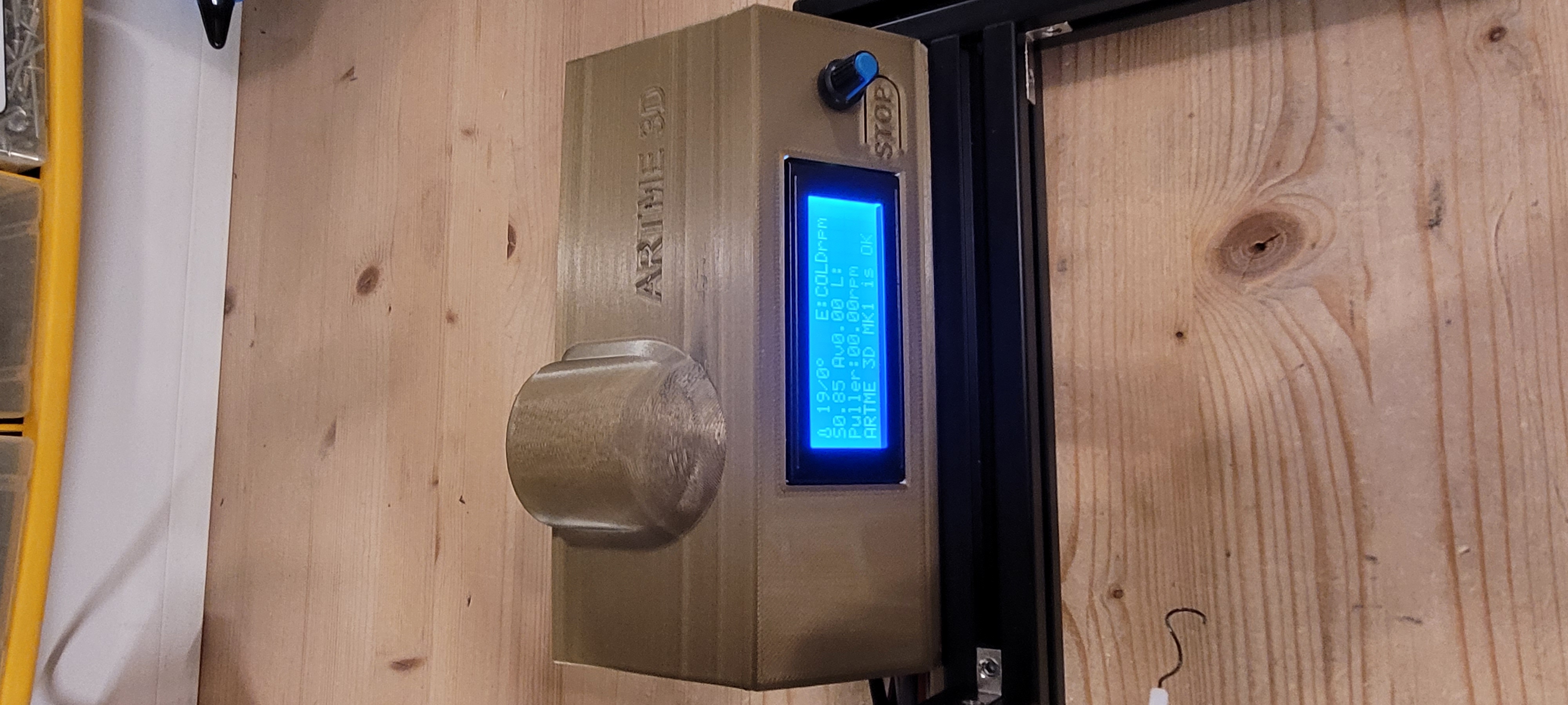 Artme3D MK1 Filament extruder EL16-control box lid with air scoop