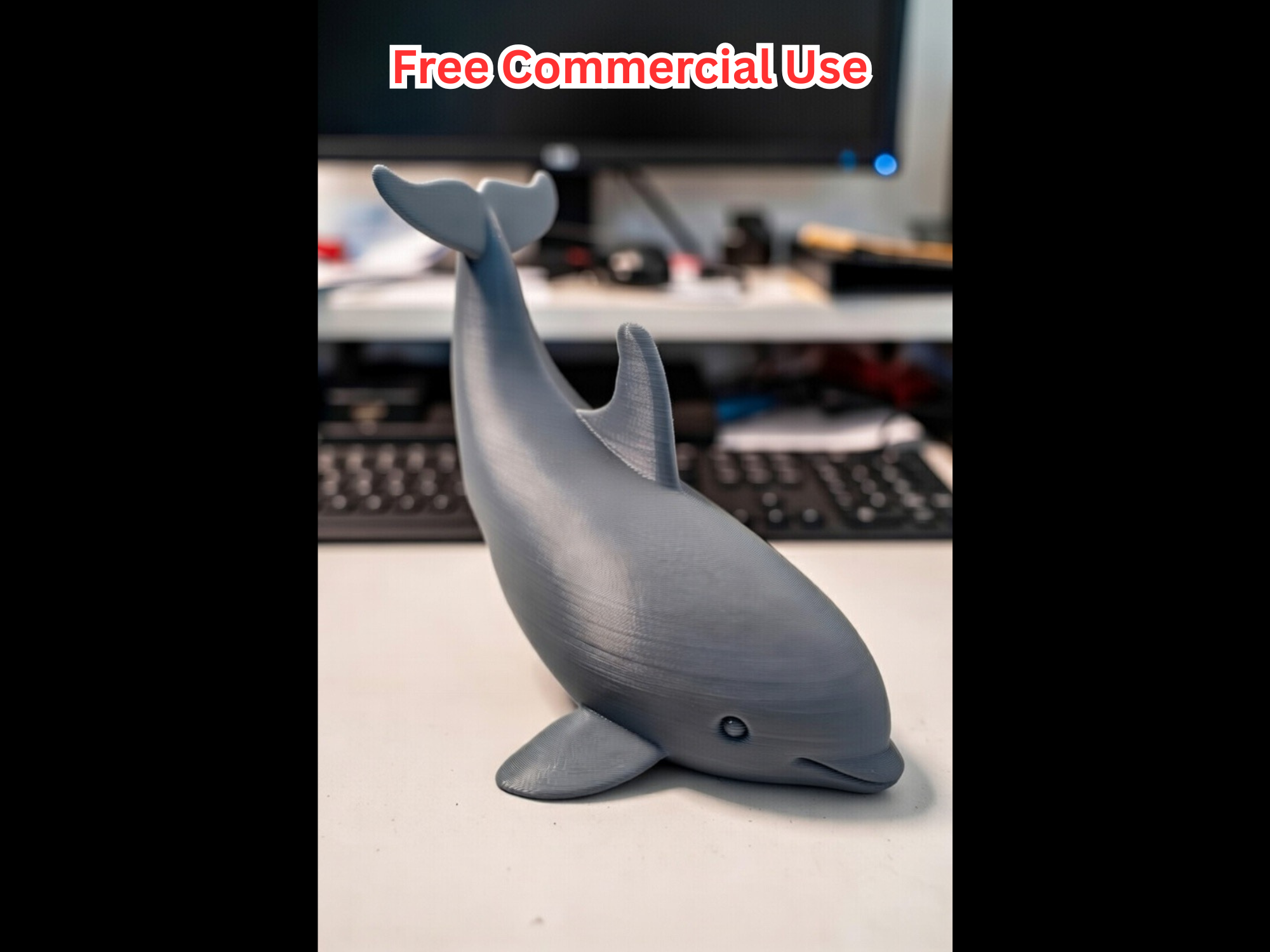Semi-Realistic Orca Whale Statue