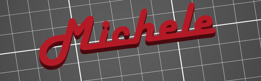 Michele name tag keychain