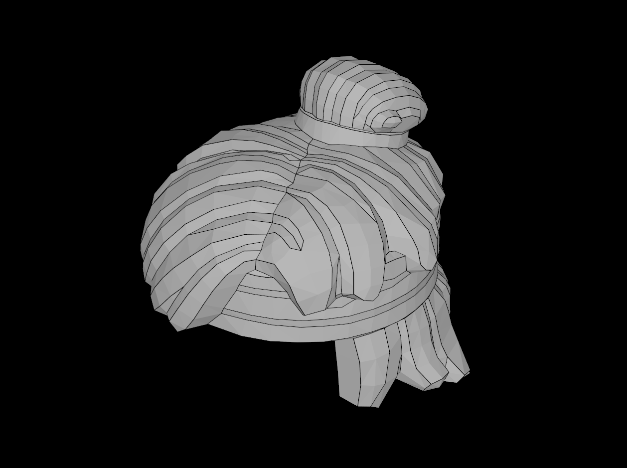 Lego Compatible (25750.dat) Minifig Hair Mid-Length Tousled Top Knot Bun with Headband and Hair Tie Pattern