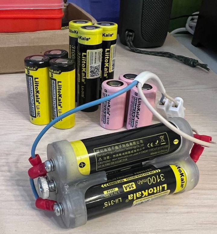 3S Battery holder for 18650, 18500, 18350 etc