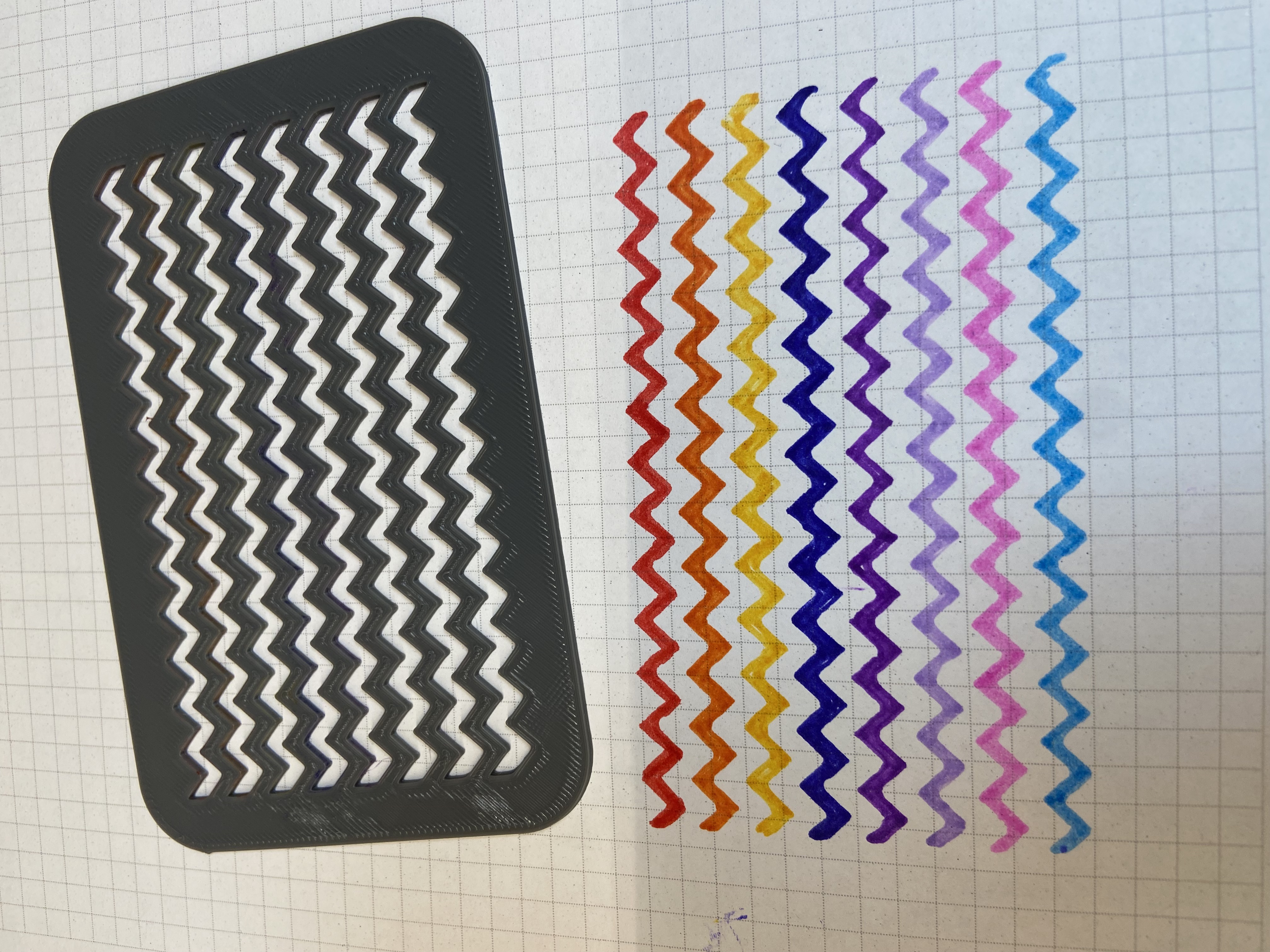 zig zag pattern stencil