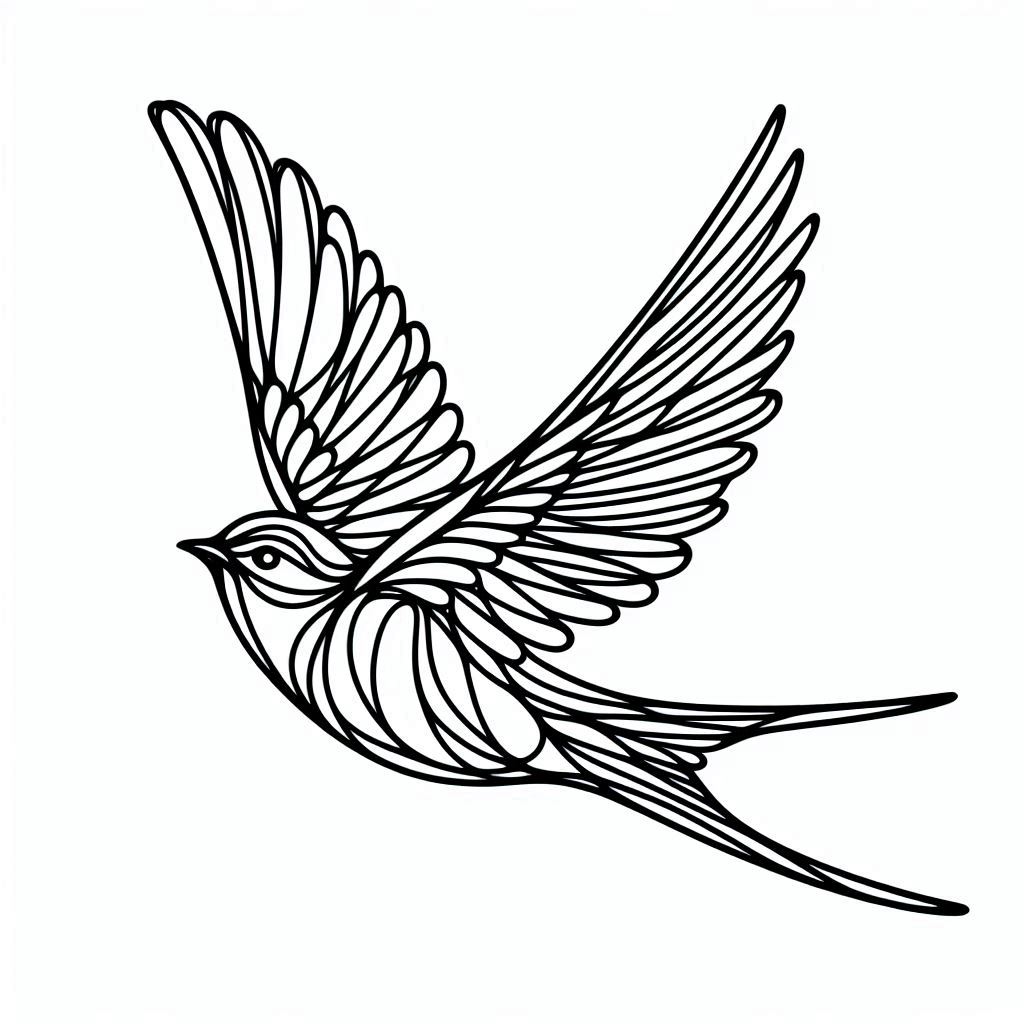 Wall art - Line bird 1