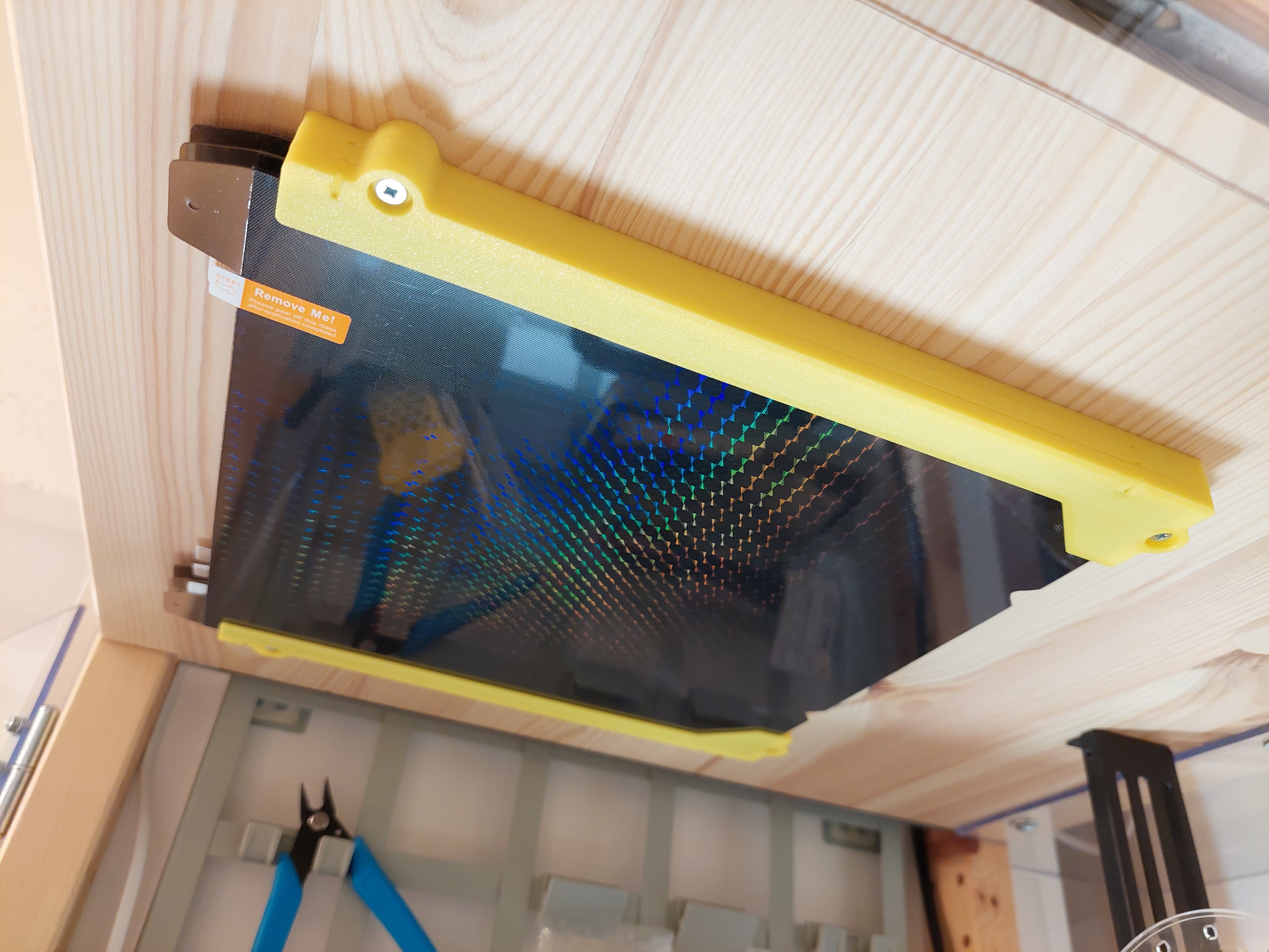 Stackable Holder/Storage for a Build Plate(s) Mountable Under a Table or a Shelf (for Creality, Prusa, Bambu Lab and more)