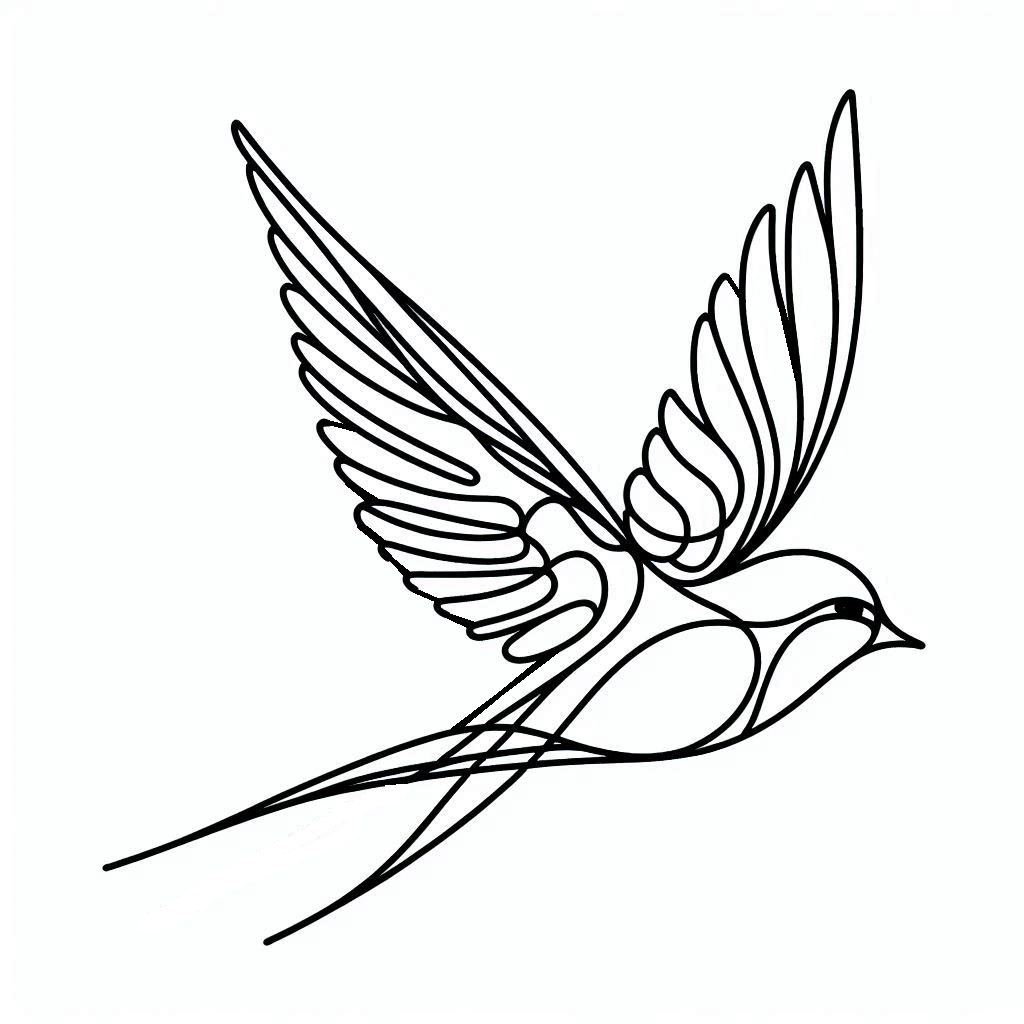 Wall art - Line bird 4