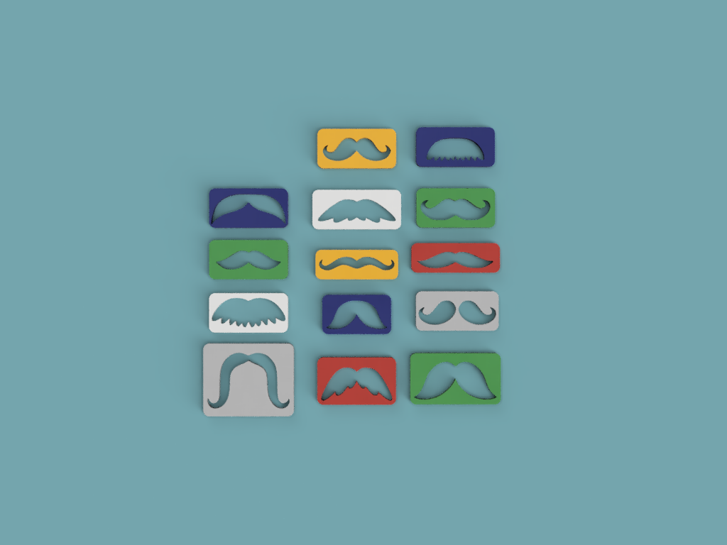 Moustache template by enekomontero Download free STL model Moustache template by enekomontero Download free STL model