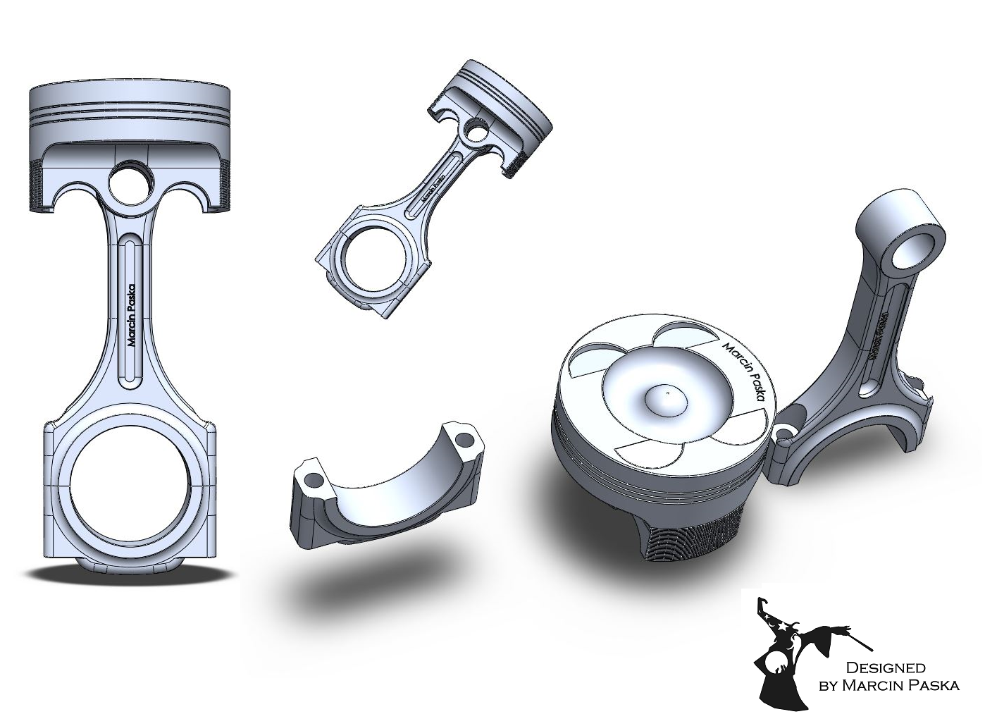 Piston key chain by MarcinPaska Download free STL model