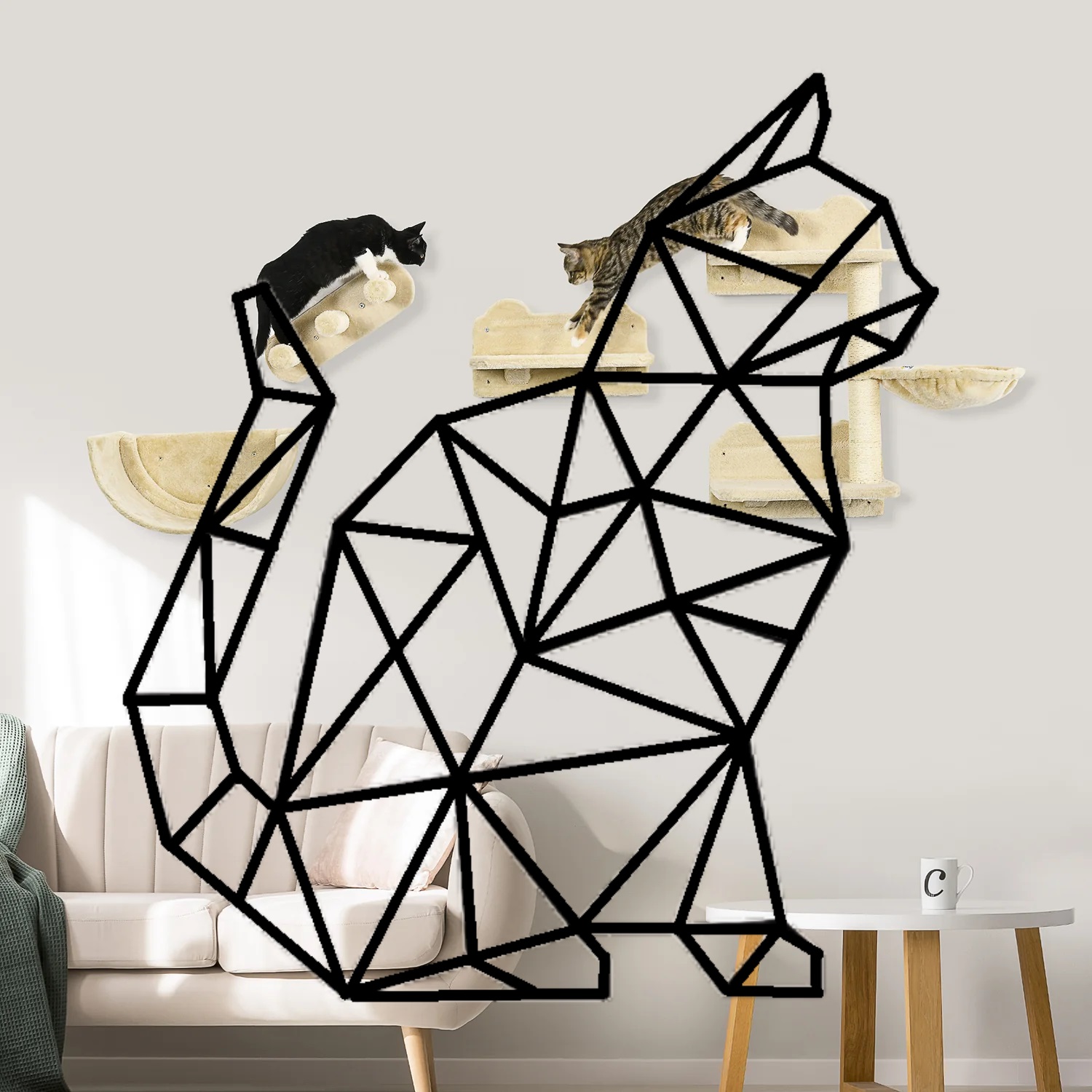 Sitting cat wallart