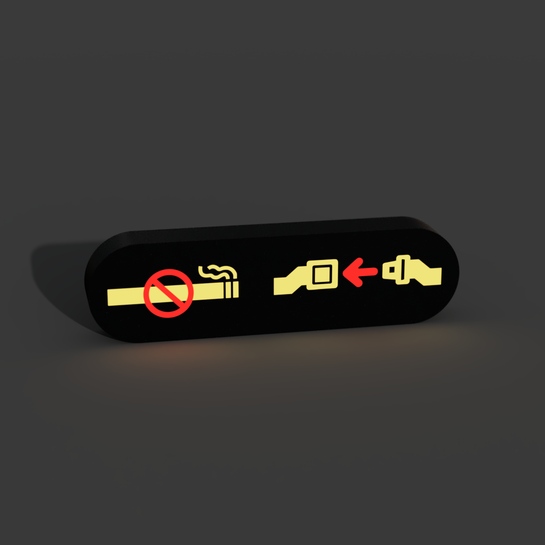 Airplane No Smoking and Seat Belt Signs Lightbox