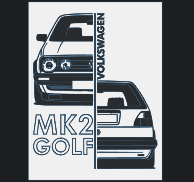 VW Golf MK 2 - 15x20cm