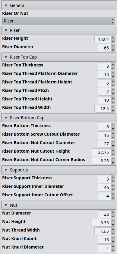 Bora Centipede Parametric Risers by Kamil | Download free STL model ...